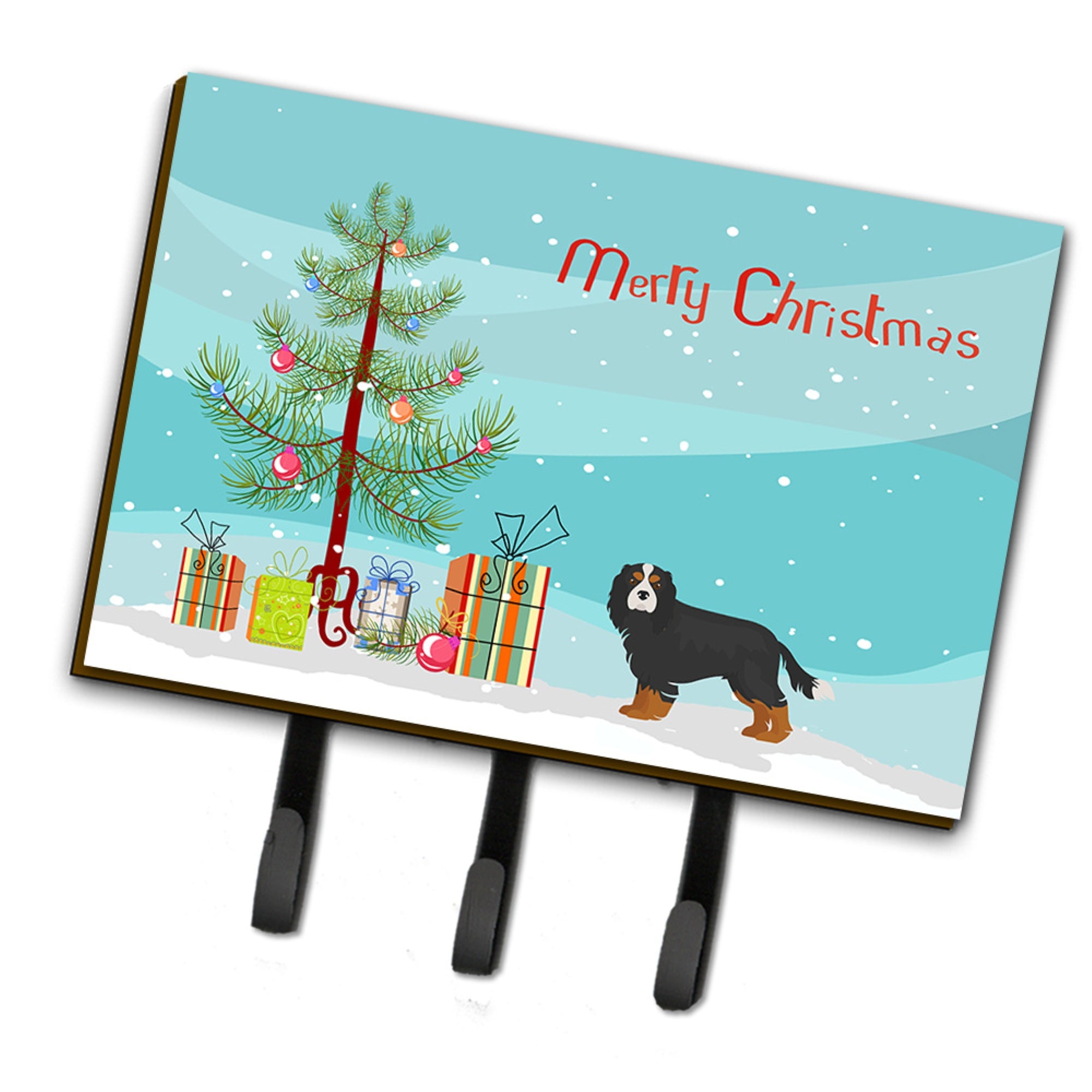 Caroline'S Treasures Cavalier King Charles Spaniel Tricolor Christmas Tree Leash Or Key Holder Hooks, Multicolor